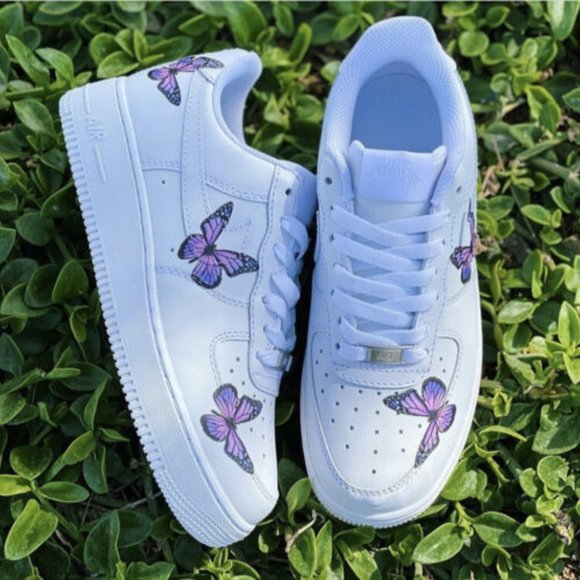 Nike Air Force 1 Purple Lilac Monarch Butterfly Custom Shoes Men Women Kids main image 15